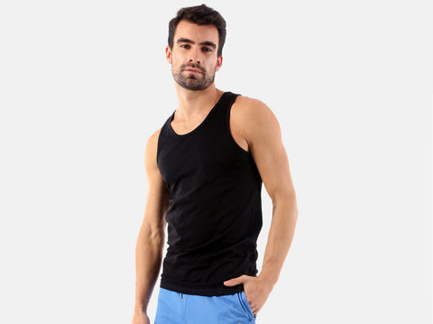 BCI Cotton men's vest. Stylish, comfortable & available in 4 colours. Get the men's vest & Almo-date your warbrobe. 