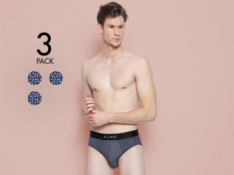 Rico Organic Cotton Printed  Brief (Pack of 3) - Almo