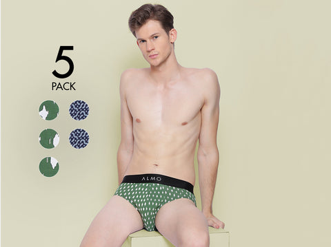 Rico Organic Cotton Printed Brief (Pack of 5) - Almo