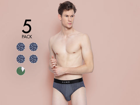 Rico Organic Cotton Printed Brief (Pack of 5) - Almo