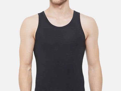 Mircomodal slim fit vest for men. Stylish, comfortable & available in 2 colours. Get the men's vest & Almo-date your warbrobe. 