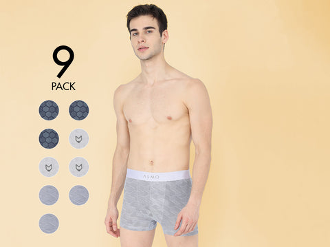 Dario Micromodal Printed Trunk (Pack of 9) - Almo