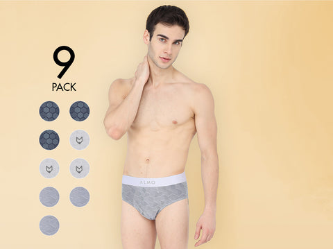 Dario Micromodal Printed Brief (Pack of 9) - Almo