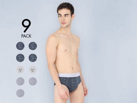 Dario Micromodal Printed Brief (Pack of 9) - Almo