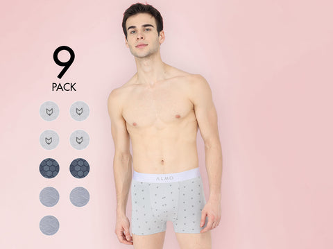 Dario Micromodal Printed Trunk (Pack of 9) - Almo