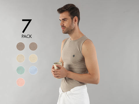 Rico Organic Cotton Melange Vest (Pack Of 7) - Almo