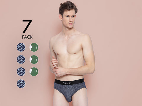 Rico Organic Cotton Printed Brief (Pack of 7) - Almo