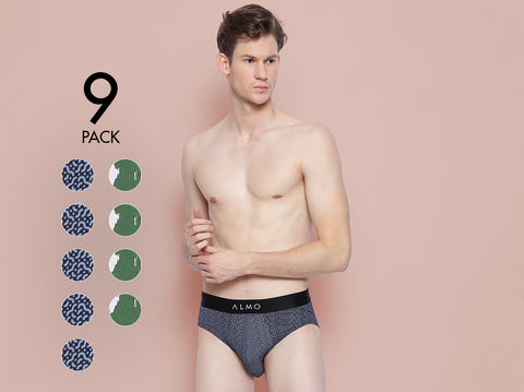 Rico Organic Cotton Printed Brief (Pack of 9) - Almo