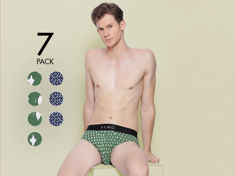 Rico Organic Cotton Printed Brief (Pack of 7) - Almo