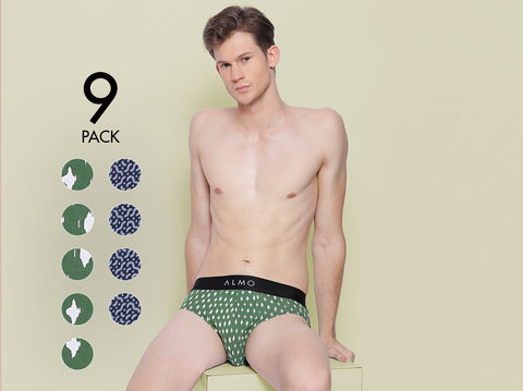 Rico Organic Cotton Printed Brief (Pack of 9) - Almo