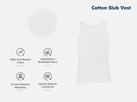 Easy 24X7 Cotton Slub Vest (Pack of 2)