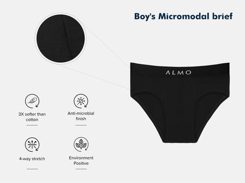 Second Skin Micromodal Boy's Brief (Pack of 5)