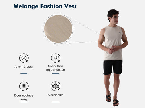 Better Cotton Melange Vest (Pack of 2)