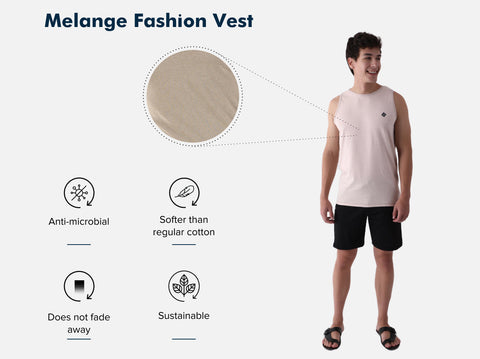 Better Cotton Melange Vest (Pack of 2)