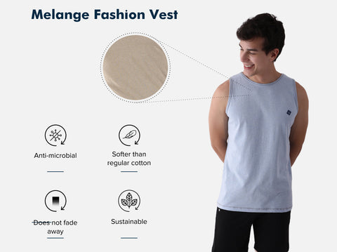 Better Cotton Melange Vest (Pack of 2)