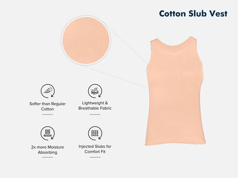 Easy 24X7 Cotton Slub Vest (Pack of 3)