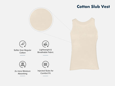 Easy 24X7 Cotton Slub Vest (Pack of 2)