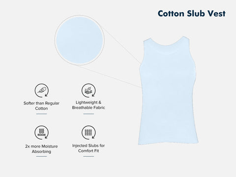 Easy 24X7 Cotton Slub Vest (Pack of 2)