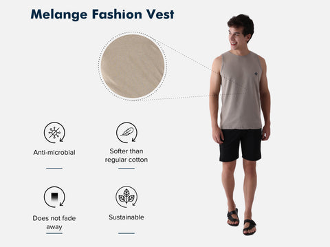 Better Cotton Melange Vest (Pack of 2)