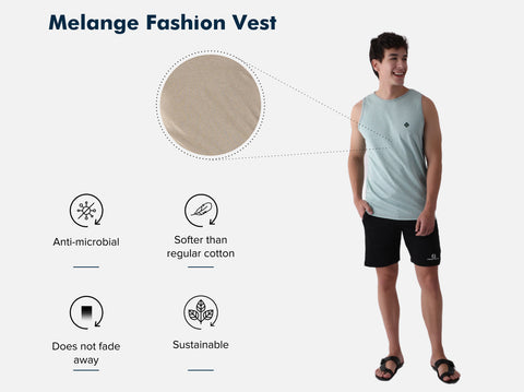 Better Cotton Melange Vest (Pack of 2)