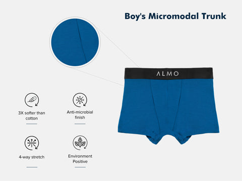 Second Skin Micromodal Boy's Trunk (Pack of 3)