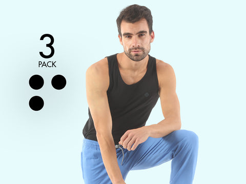 Fresco 100% BCI Cotton Vest (Pack of 3) - Almo