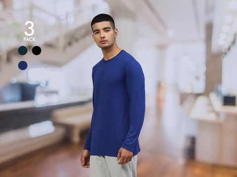 Easy 24X7 Crew Neck Full Sleeves T-shirt (Pack of 3)
