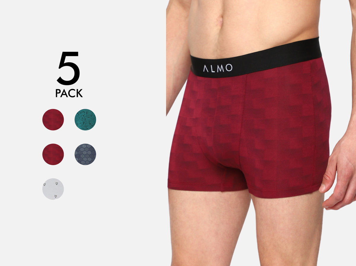 5 Pieces Micro Modal Printed Trunk Underwear, Length: Mid Way at Rs  259/piece in Surat