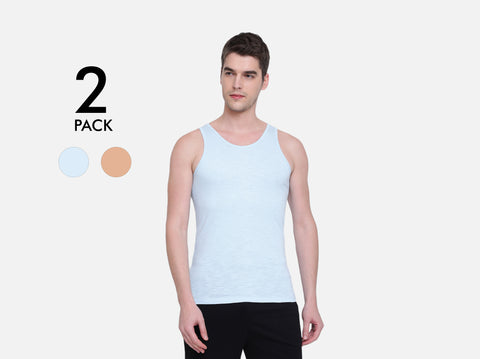 Easy 24X7 Cotton Slub Vest (Pack of 2)