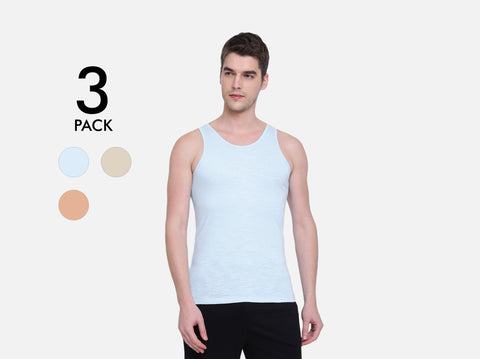 Easy 24X7 Cotton Slub Vest (Pack of 3)