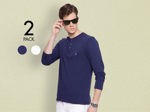 Fresco 100% BCI Cotton Slub Henley (Pack of 2) - Almo