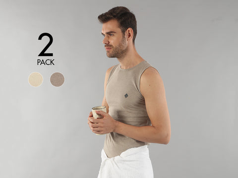 Rico Organic Cotton Melange Vest (Pack of 2) - Almo