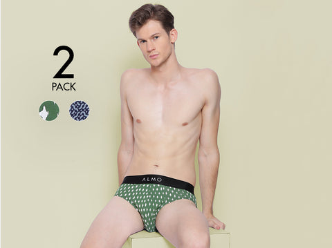 Rico Organic Cotton Printed  Brief (Pack of 2) - Almo