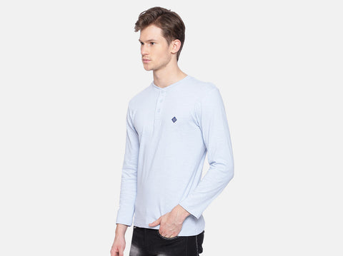 BCI Cotton slub henley t-shirt for men. Winters are coming & this fluu sleeves t-shirt for men is all you need. 