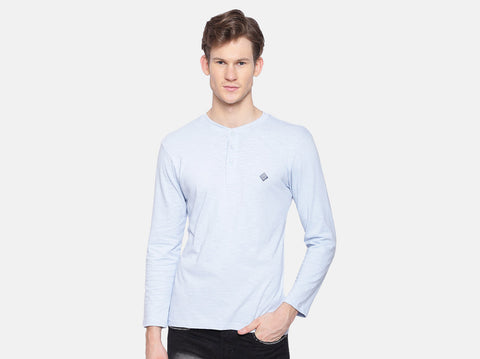 BCI Cotton slub henley t-shirt for men. Winters are coming & this fluu sleeves t-shirt for men is all you need. 