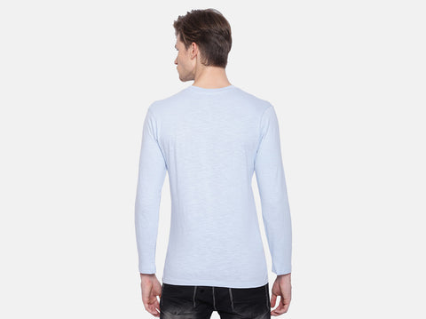 BCI Cotton slub henley t-shirt for men. Winters are coming & this fluu sleeves t-shirt for men is all you need. 