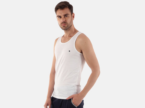 BCI Cotton men's vest. Stylish, comfortable & available in 4 colours. Get the men's vest & Almo-date your warbrobe. 