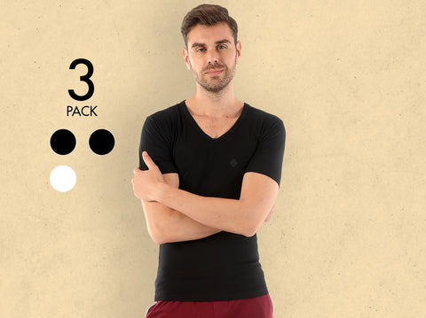 Dario MicroModal Slim Fit V-Neck Undershirts (Pack of 3) - Almo