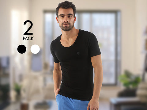 Dario MicroModal Slim Fit U-Neck Undershirts (Pack of 2) - Almo