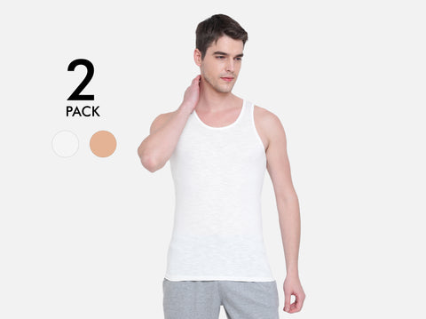 Easy 24X7 Cotton Slub Vest (Pack of 2)