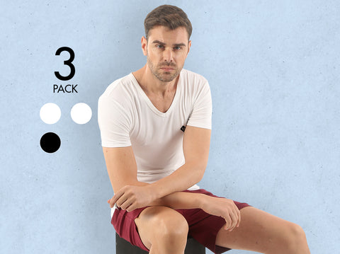 Dario MicroModal Slim Fit V-Neck Undershirts (Pack of 3) - Almo