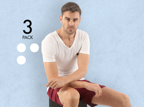 Dario MicroModal Slim Fit V-Neck Undershirts (Pack of 3) - Almo