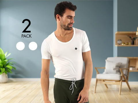 Dario MicroModal Slim Fit U-Neck Undershirts (Pack of 2) - Almo