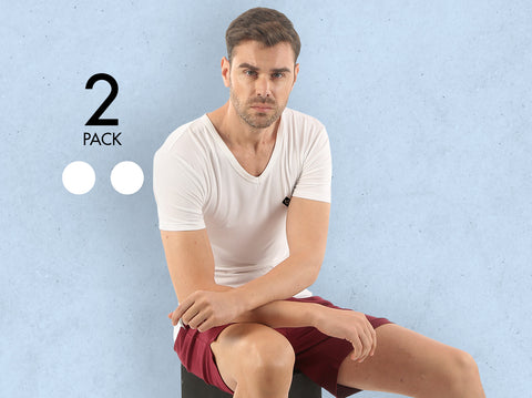 Dario MicroModal Slim Fit V-Neck Undershirts (Pack of 2) - Almo