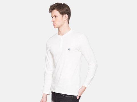 BCI Cotton slub henley t-shirt for men. Winters are coming & this fluu sleeves t-shirt for men is all you need. 