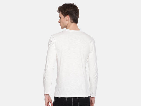 BCI Cotton slub henley t-shirt for men. Winters are coming & this fluu sleeves t-shirt for men is all you need. 