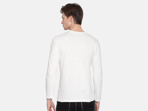 BCI Cotton slub henley t-shirt for men. Winters are coming & this fluu sleeves t-shirt for men is all you need. Get a combo of 3 & Almo-date your wardrobe.