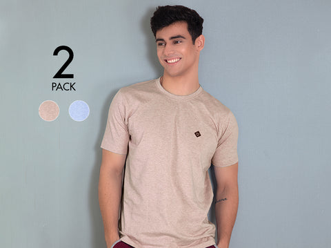 Rico Organic Cotton Melange T-Shirts (Pack of 2) - Almo